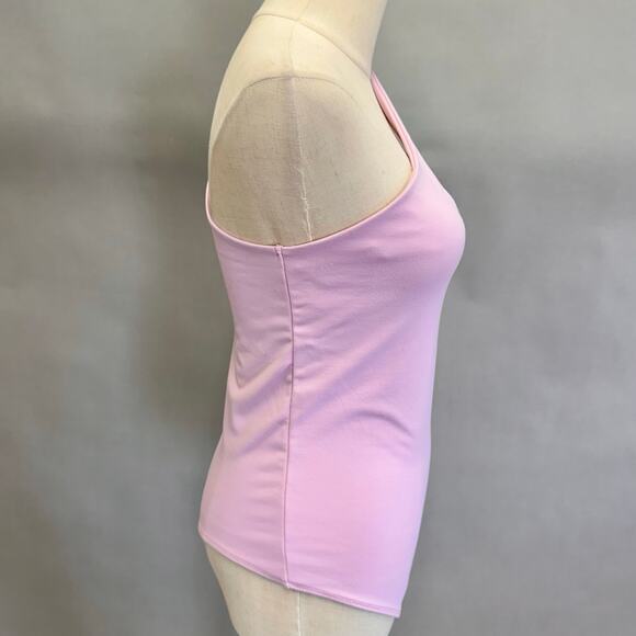 Abercrombie & Fitch pink cutout one shoulder seamless tank bodysuit size medium - Picture 9 of 14